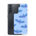 Stylish Lilith Samsung® Clear Case featuring whimsical bats, perfect for protecting your phone in any weather.