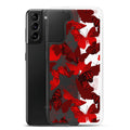 Sleek Butterfly Samsung® Clear Case featuring vibrant red butterfly print, perfect for protecting your phone in style.