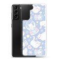 Cute Snow Kitten Samsung® Clear Case featuring playful kittens and pastel colors, perfect for any style.