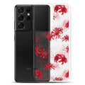 Sleek Higanbana Samsung® Clear Case showcasing a vibrant floral design, perfect for stylish phone protection.