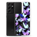 Colorful Butterfly Samsung® Clear Case showcasing vibrant butterfly prints, perfect for stylish phone protection.