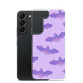 Sleek Morrigan Samsung® Clear Case with playful bat design, perfect for protecting your phone from everyday wear.