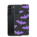Morrigan Samsung® Clear Case featuring playful bats design, perfect for sunny days while protecting your device.