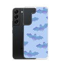 Stylish Lilith Samsung® Clear Case featuring playful bats, perfect for protecting your Galaxy S22 in any weather.