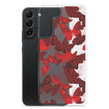 Butterfly Samsung® Clear Case features vibrant red butterflies on a sleek design, adding colorful protection for your phone.