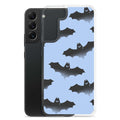 Stylish Lilith Samsung® Clear Case featuring playful bat design, perfect for protecting your phone in any weather.