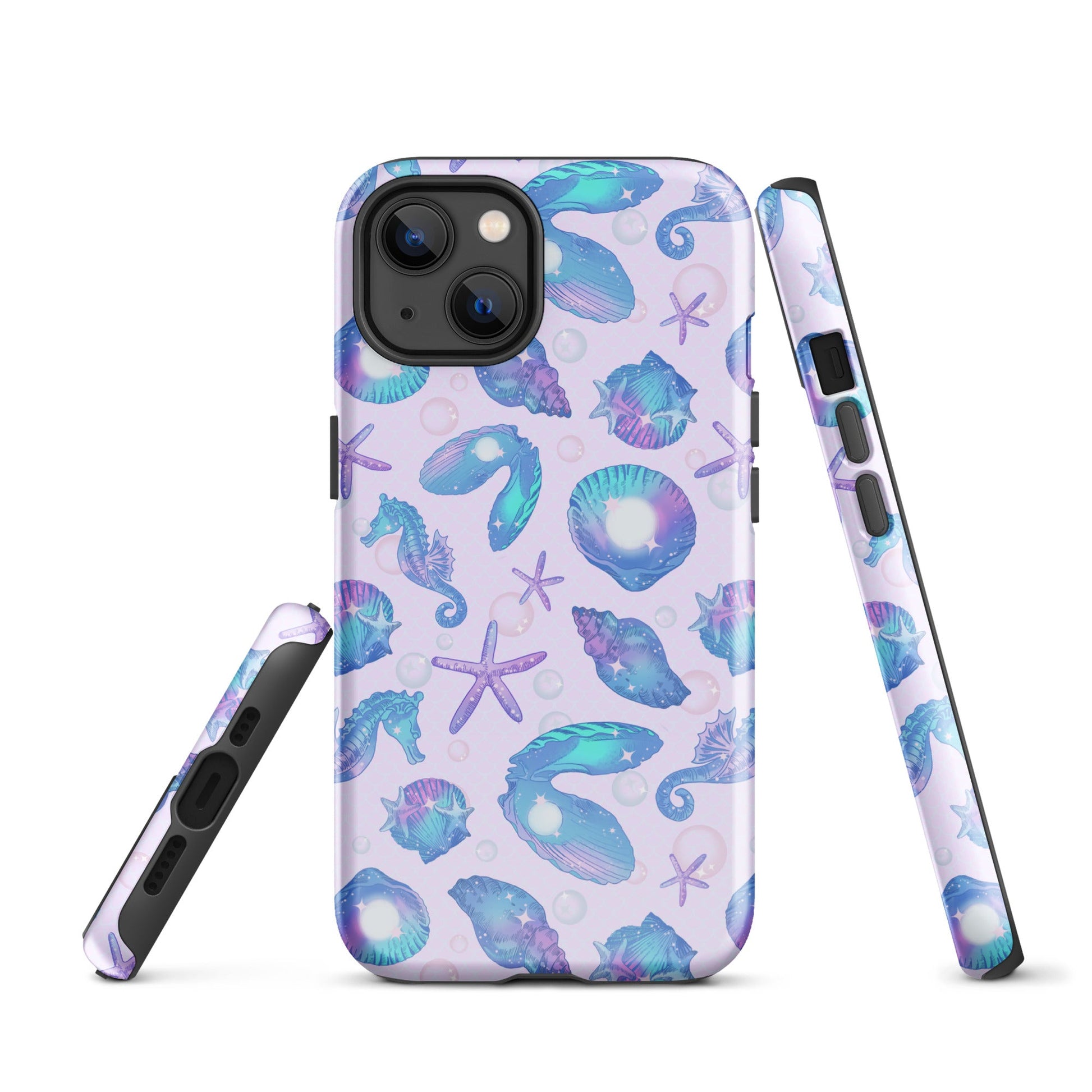 Stylish Sea Princess iPhone® Tough Case features vibrant sea life design and dual-layer protection for ultimate safety.