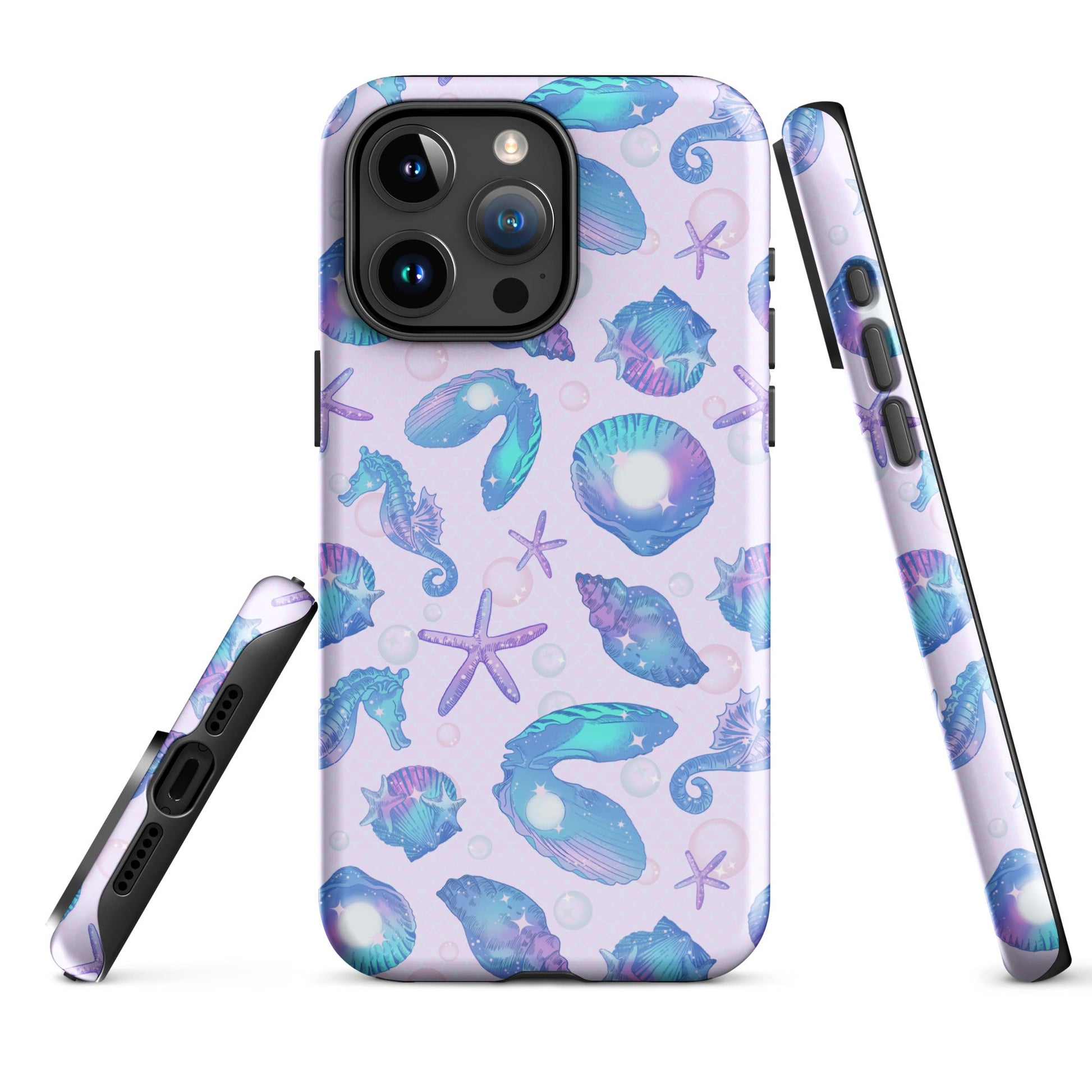 Stylish Sea Princess iPhone® Tough Case with vibrant sea-themed design, offering durable protection and impact absorption.