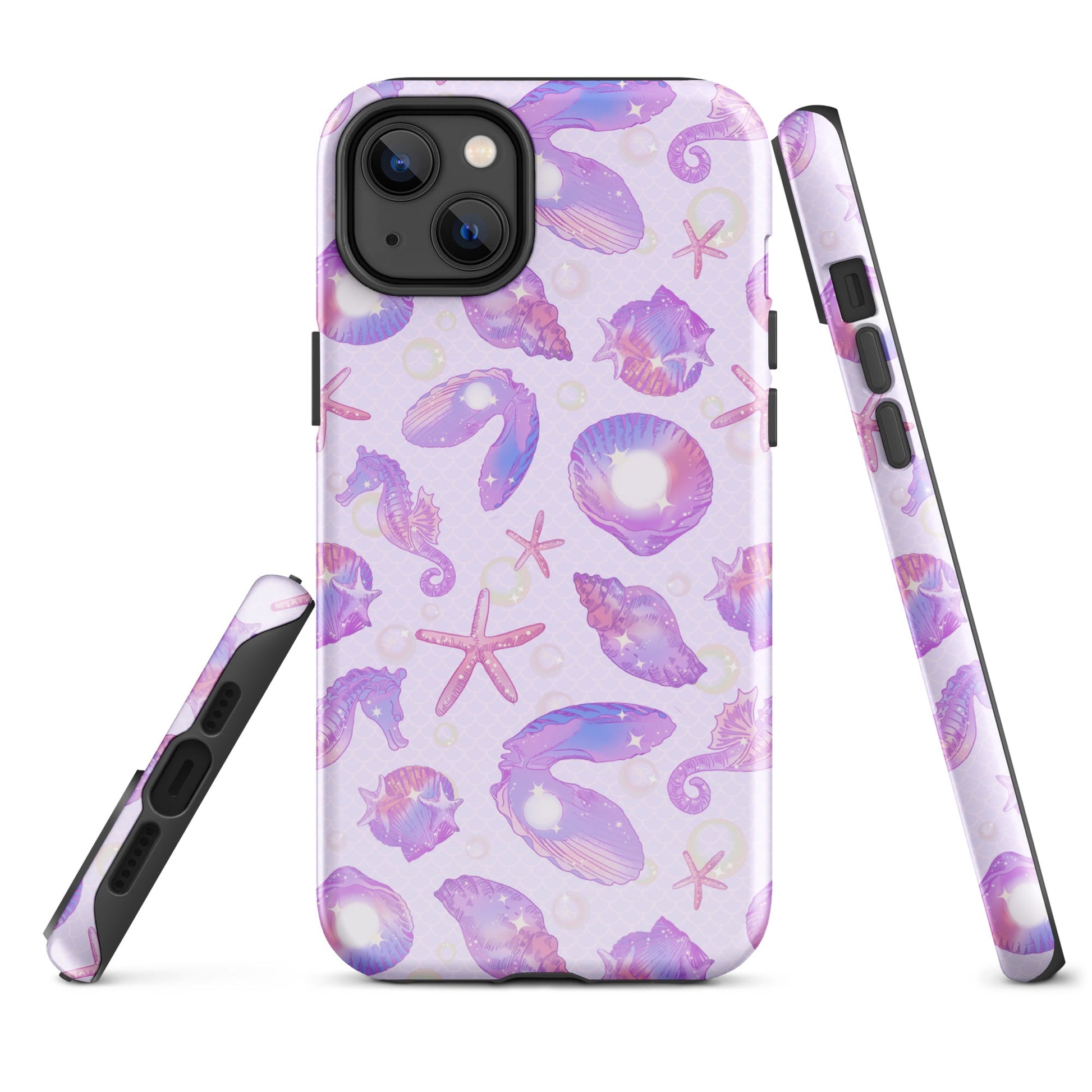 Stylish Sea Princess iPhone® Tough Case featuring vibrant sea life design, perfect for protection and fashion.