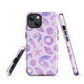 Stylish Sea Princess iPhone® Tough Case featuring a vibrant shell design for ultimate phone protection and flair.