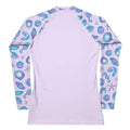 Versatile Sea Princess Rash Guard features a colorful seashell design, perfect for active outdoor adventures.