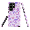 Stylish Sea Princess Samsung® Tough Case featuring vibrant seashell designs for ultimate phone protection and aesthetics.
