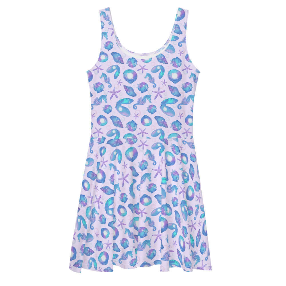 Explore the Sea Princess Skater Dress, perfect for summer with its soft fabric and playful sea-themed design.