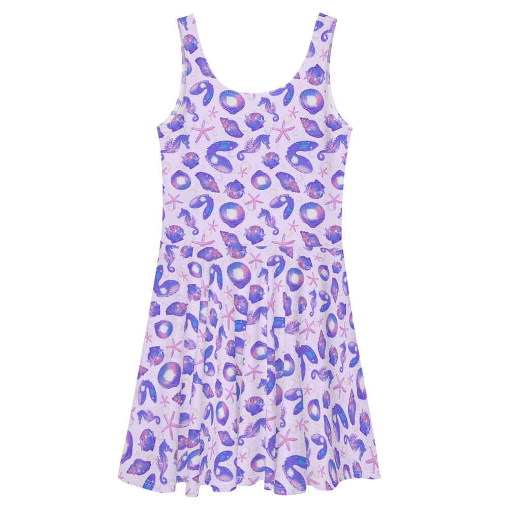 Bright and playful Sea Princess Skater Dress featuring a flared skirt, perfect for summer outings and beach days.