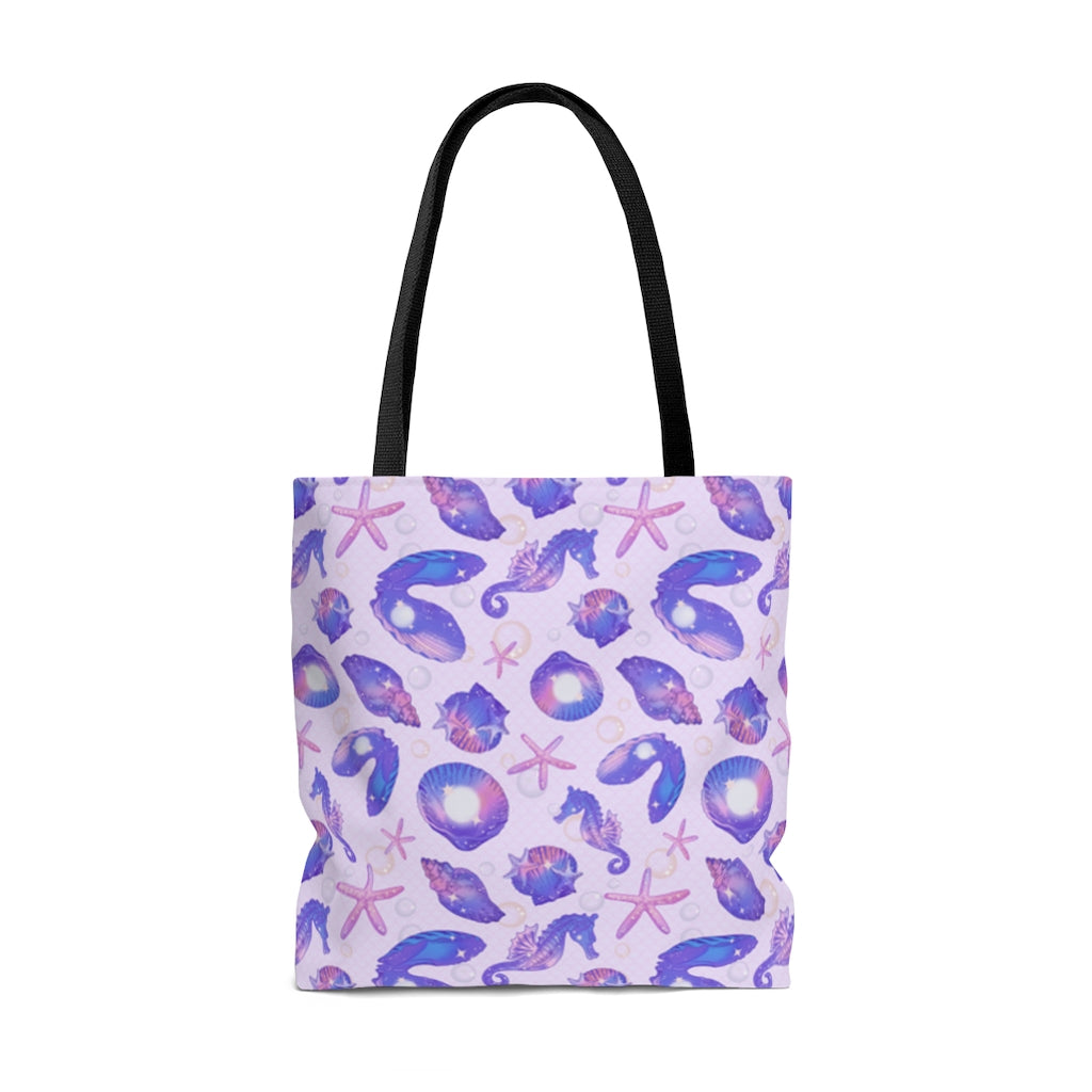 Stylish Sea Princess Tote Bag (Indigo) features vibrant marine designs, perfect for summer outings and everyday use.