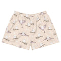 Snow Bird Athletic Short Shorts feature a charming bird print, perfect for lounging or running, only at Koibito Clothing.