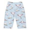 Snow Bird Biker Shorts feature a charming bird print, perfect for running or relaxing at Koibito Clothing.