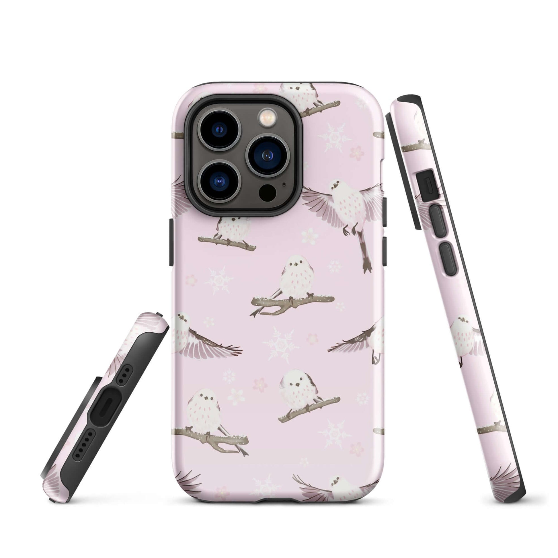 Stylish Snow Bird iPhone® Tough Case featuring a durable dual-layer design for ultimate protection and fashion.
