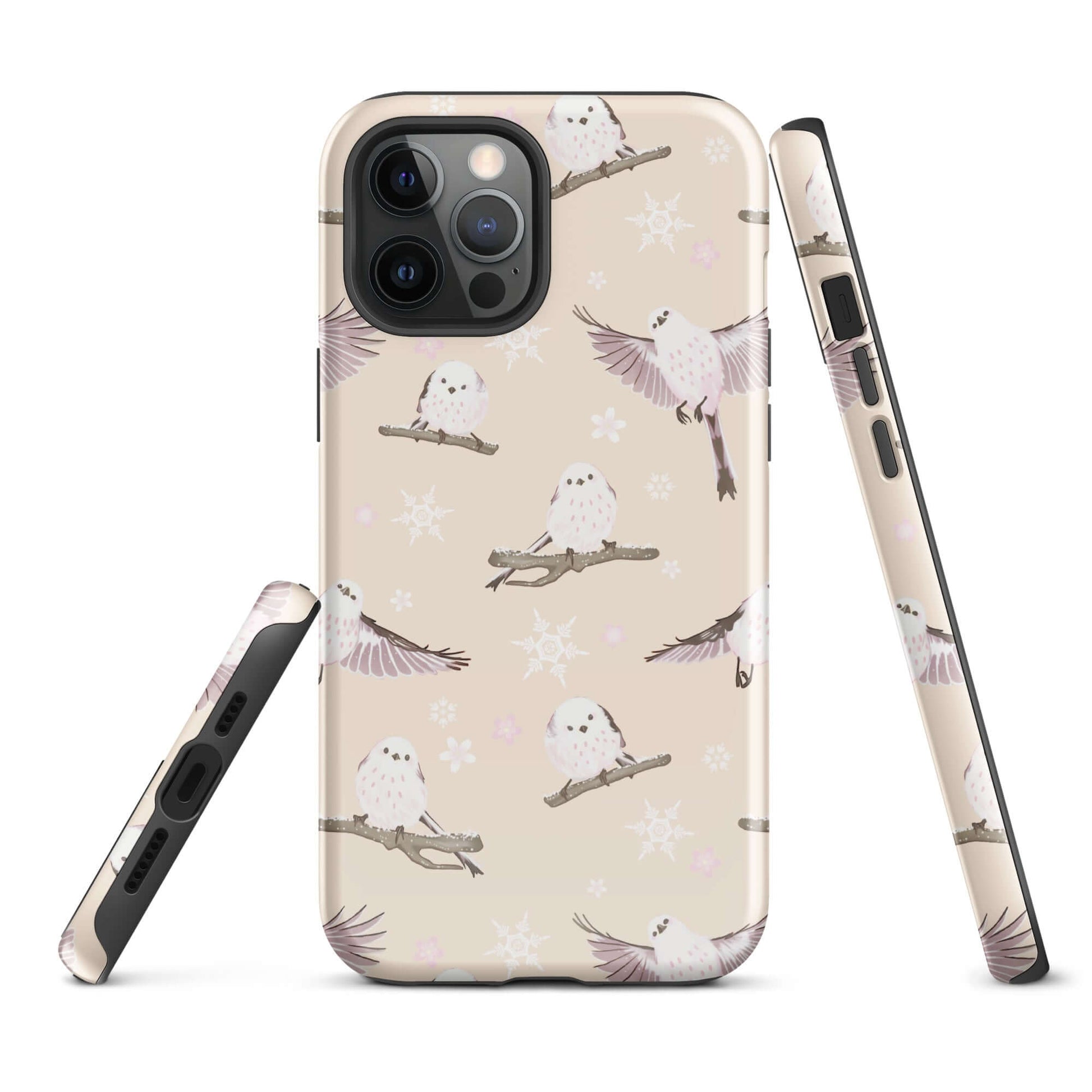 Stylish Snow Bird iPhone® Tough Case with impact-resistant design, perfect for protecting your phone year-round.