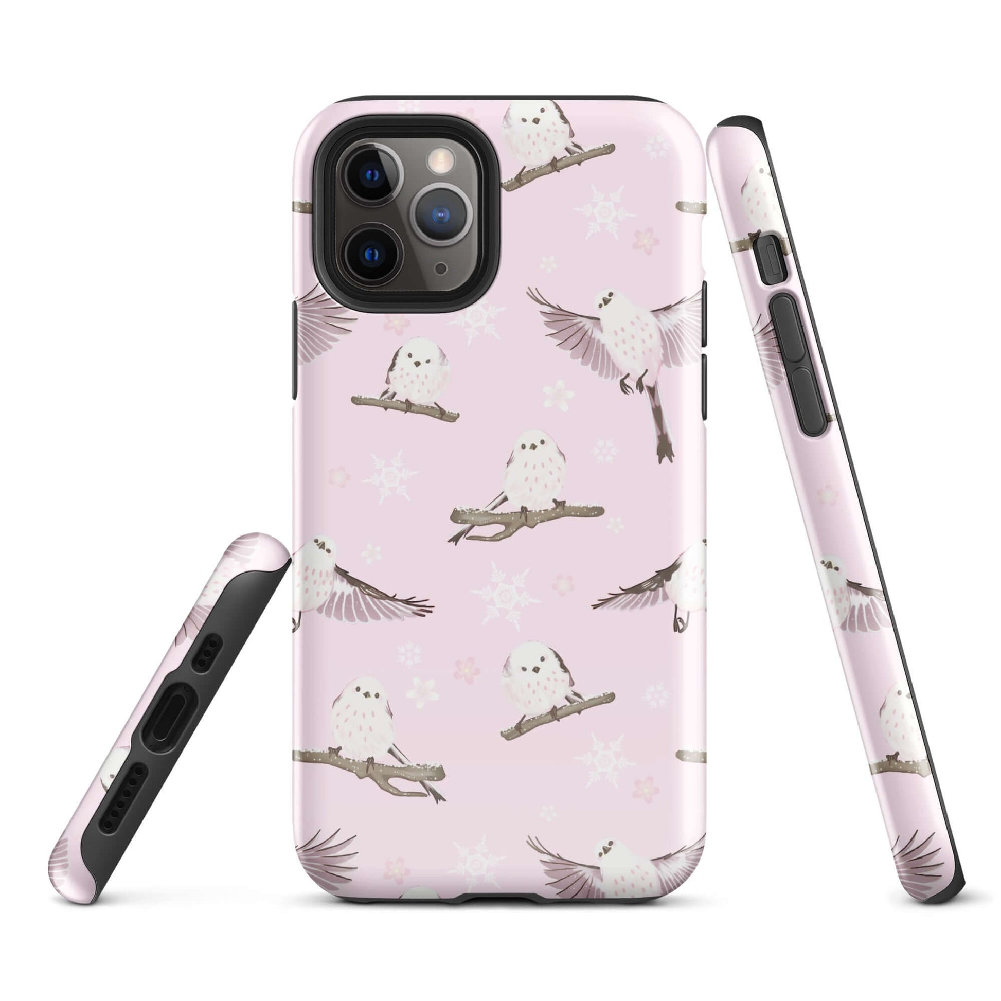 Stylish Snow Bird iPhone® Tough Case featuring a chic design with durable protection for your device year-round.