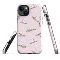 Snow Bird iPhone® Tough Case featuring a stylish design with owls and snowflakes, perfect for year-round protection.