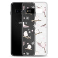 Stylish Snow Bird Samsung® Clear Case featuring adorable pastel birds, perfect for winter outings and gatherings.