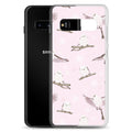 Snow Bird Samsung® Clear Case features cute pastel birds, perfect for winter outings and stylish protection for your phone.