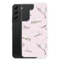 Sleek Snow Bird Samsung® Clear Case featuring adorable pastel birds, perfect for winter outings and gatherings.