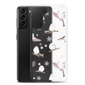 Sleek Snow Bird Samsung® Clear Case featuring adorable pastel birds, perfect for winter outings and gatherings.