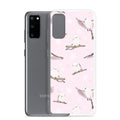 Sleek Snow Bird Samsung® Clear Case featuring pastel birds, perfect for winter outings and gift-giving.