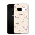 Snow Bird Samsung® Clear Case showcases adorable birds on a pastel background, perfect for winter style and protection.