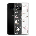 Snow Bird Samsung® Clear Case featuring cute pastel birds, perfect for winter gatherings and stylish protection.
