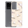 Sleek Snow Bird Samsung® Clear Case featuring cute pastel birds, perfect for winter outings and gatherings.