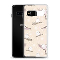 Sleek Snow Bird Samsung® Clear Case featuring pastel birds, perfect for winter outings and stylish protection.