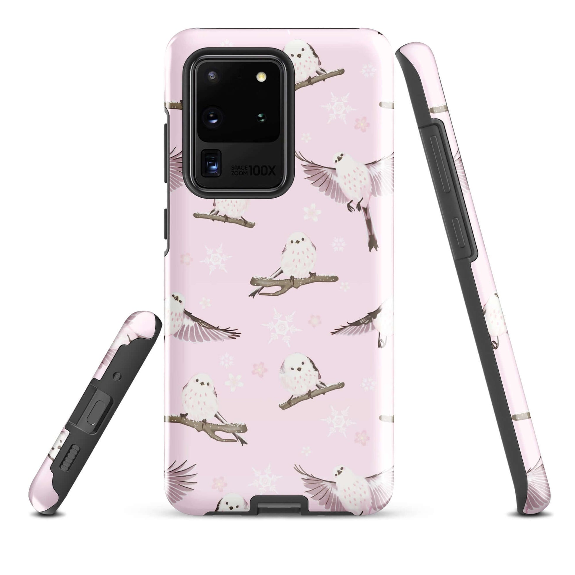 Stylish Snow Bird Samsung® Tough Case featuring cute owls, designed for impact resistance and sleek protection.