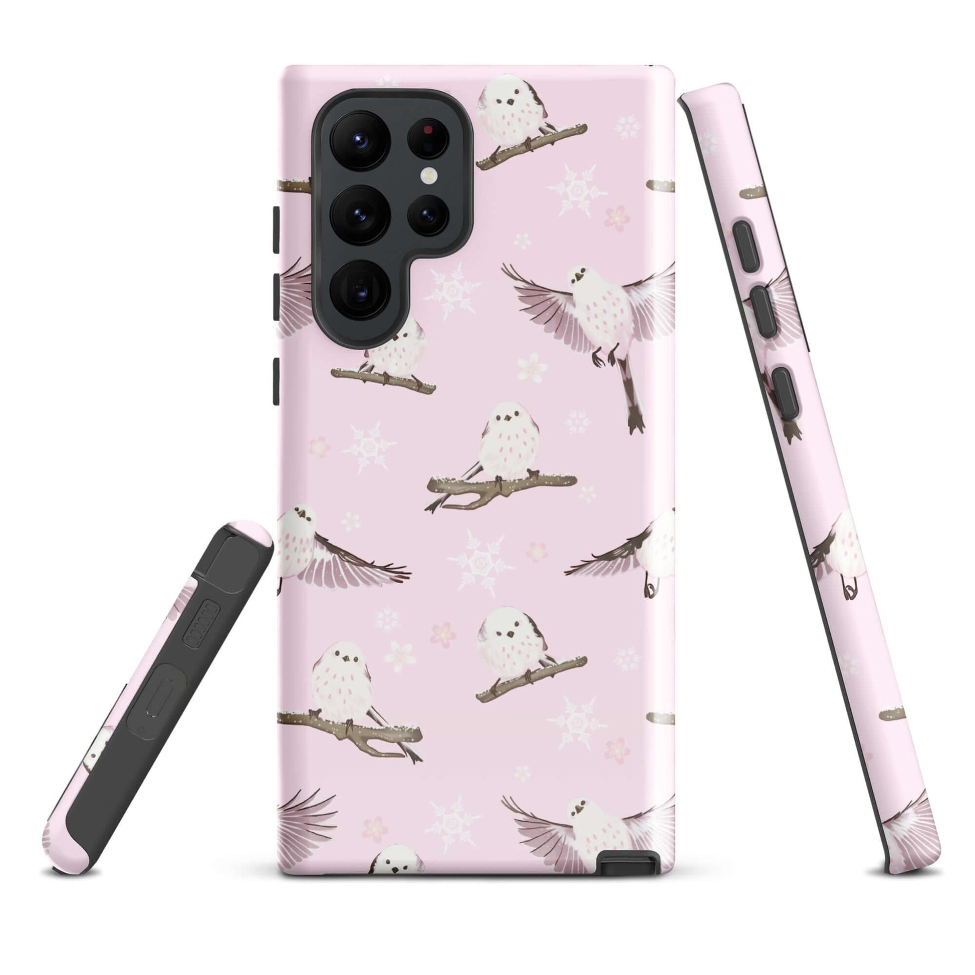 Stylish Snow Bird Samsung® Tough Case featuring a cute design, offering durability and protection for your phone.