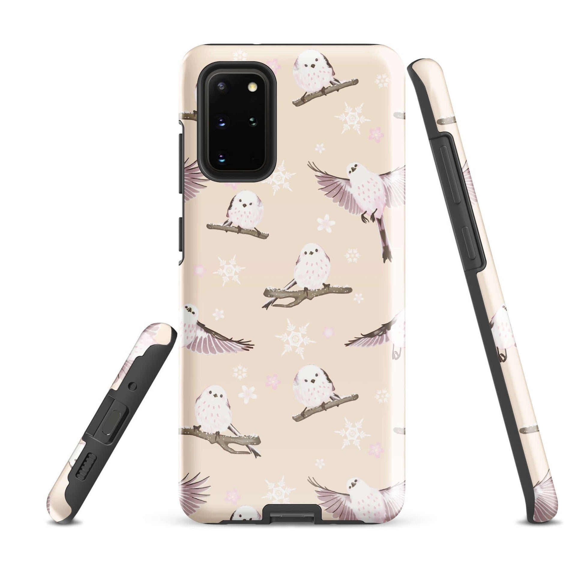 Stylish Snow Bird Samsung® Tough Case features a dual-layer design for ultimate protection and unique artistic flair.