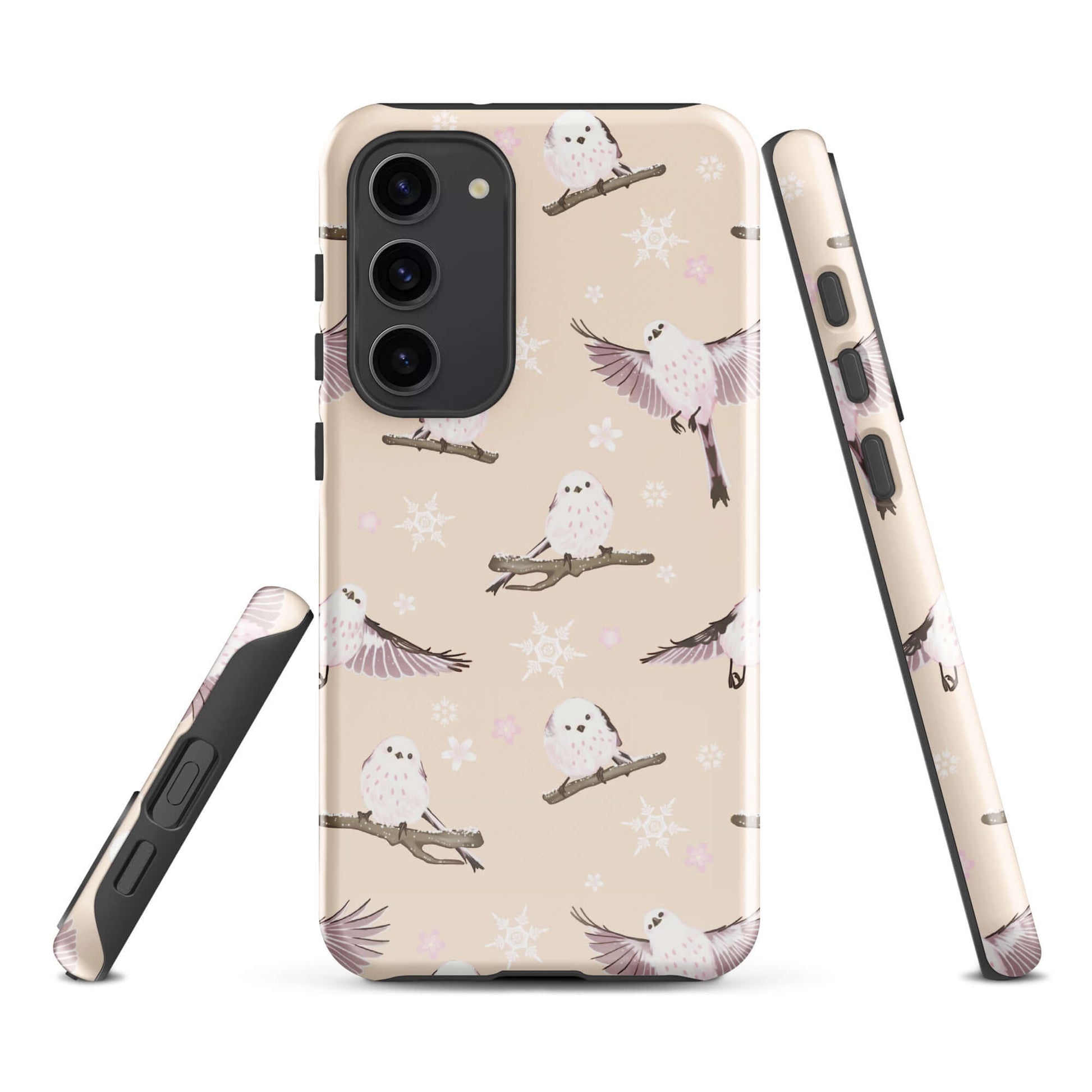 Stylish Snow Bird Samsung® Tough Case features impact-resistant design for ultimate phone protection and artistic flair.