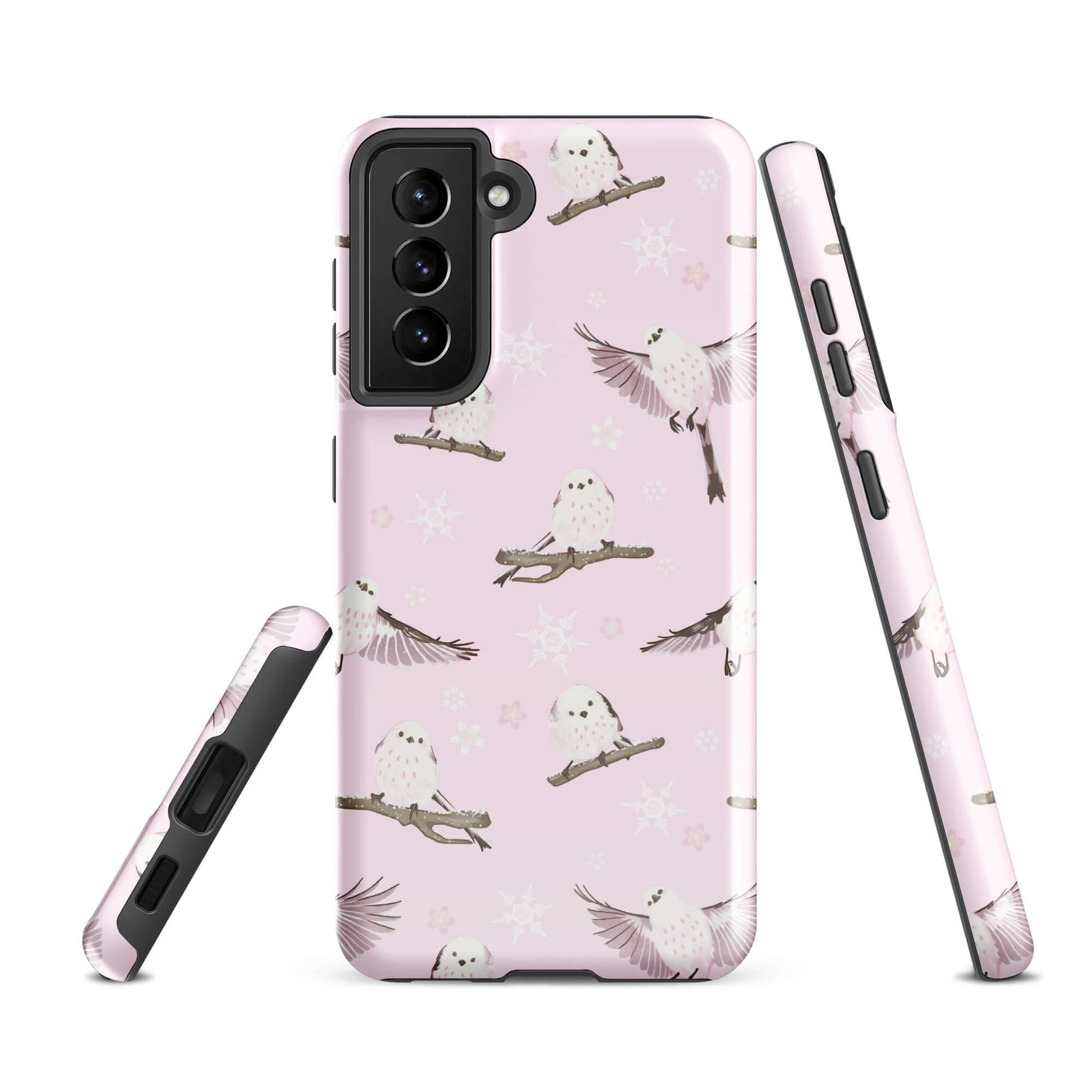 Stylish Snow Bird Samsung® Tough Case featuring durable, impact-resistant design for optimal phone protection.
