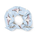 Bright and festive Snow Bird Scrunchie featuring charming bird and snowflake designs, perfect for any outfit.