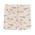 Cute Snow Bird Shorts featuring a playful bird pattern, perfect for running or relaxing at Koibito Clothing.