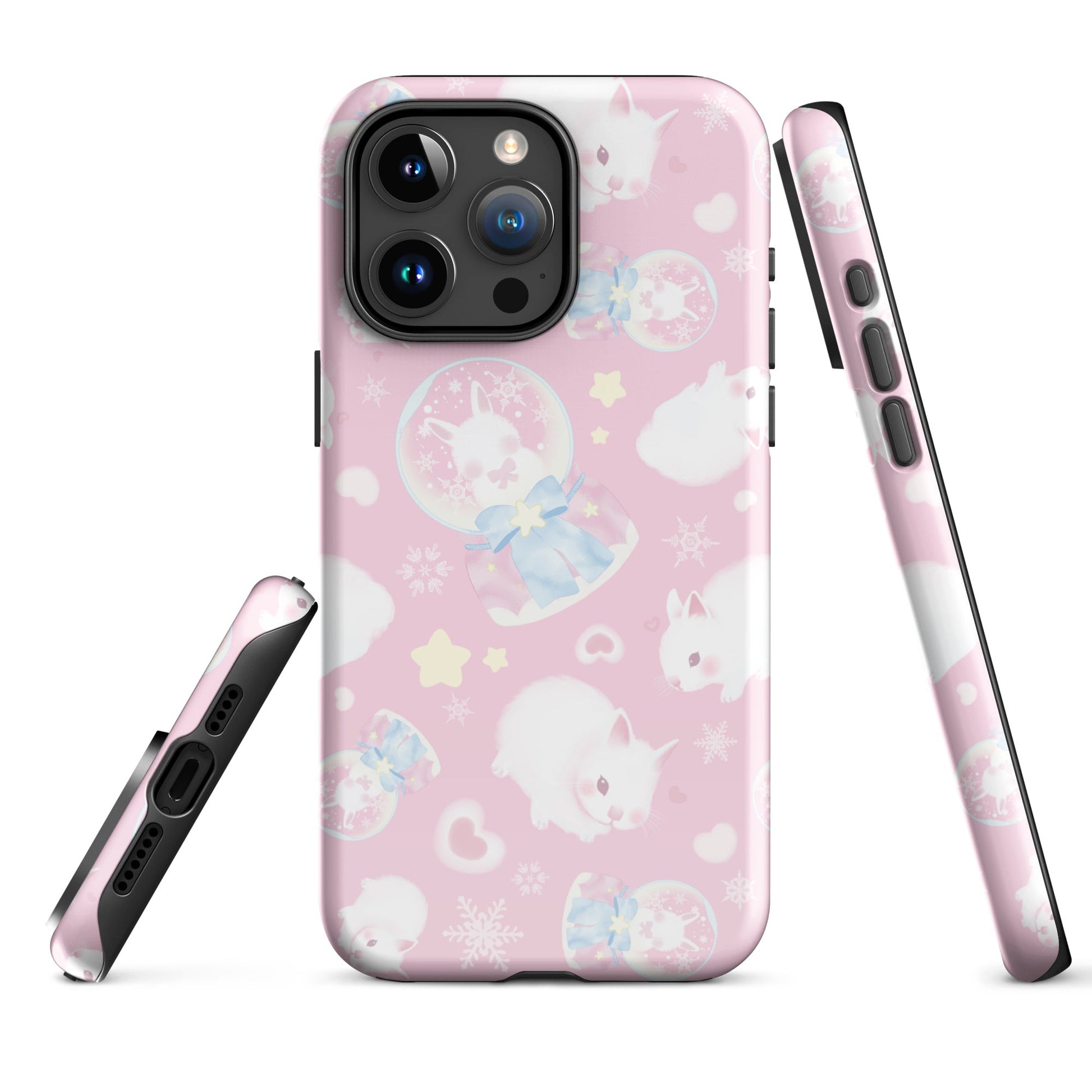 Stylish Snow Bunny iPhone® Tough Case featuring cute bunnies, offering durable protection and chic design for your phone.