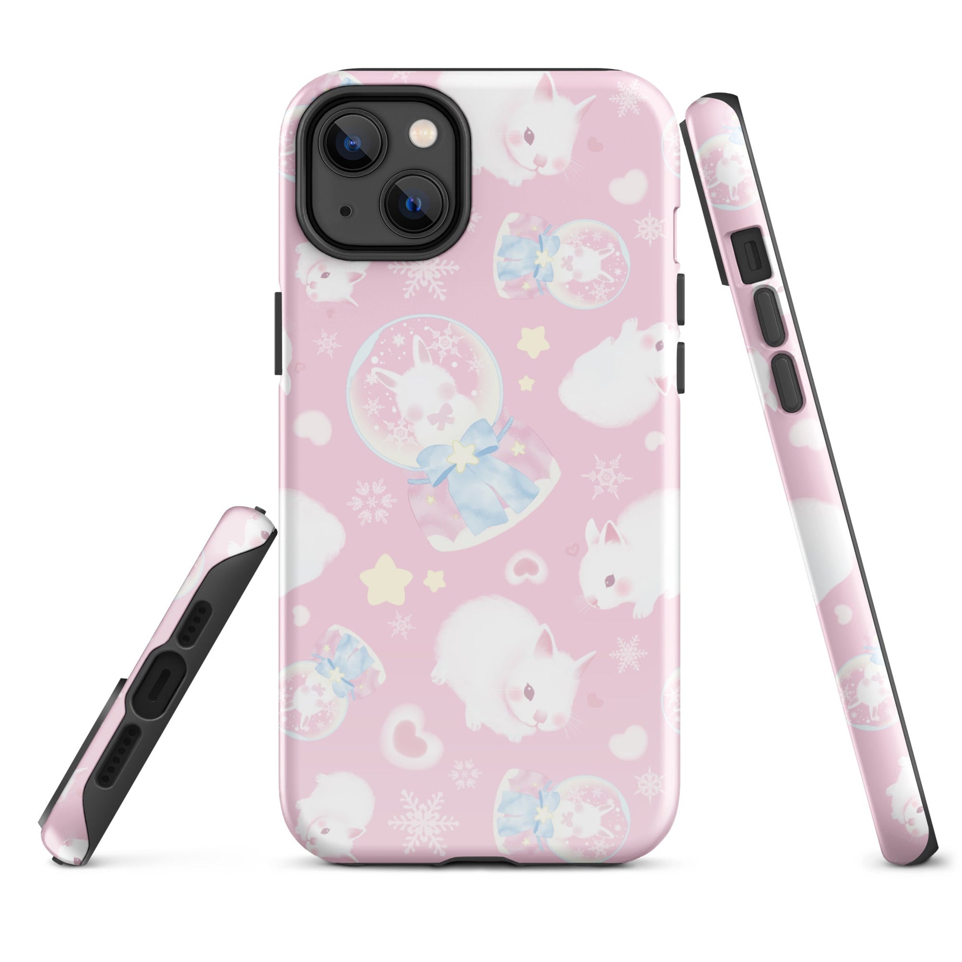 Stylish Snow Bunny iPhone® Tough Case featuring a cute bunny design, perfect for year-round phone protection.