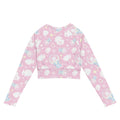 Cute and eco-friendly, the Snow Bunny Long-sleeved Crop Top features a playful design, perfect for athleisure or sports.
