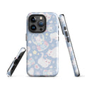 Stylish Snow Kitten iPhone® Tough Case offers durable protection with a dual-layer design for year-round safety.