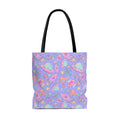Stylish Space Tote Bag (Purple) featuring vibrant space prints, perfect for gym, beach, or travel adventures.