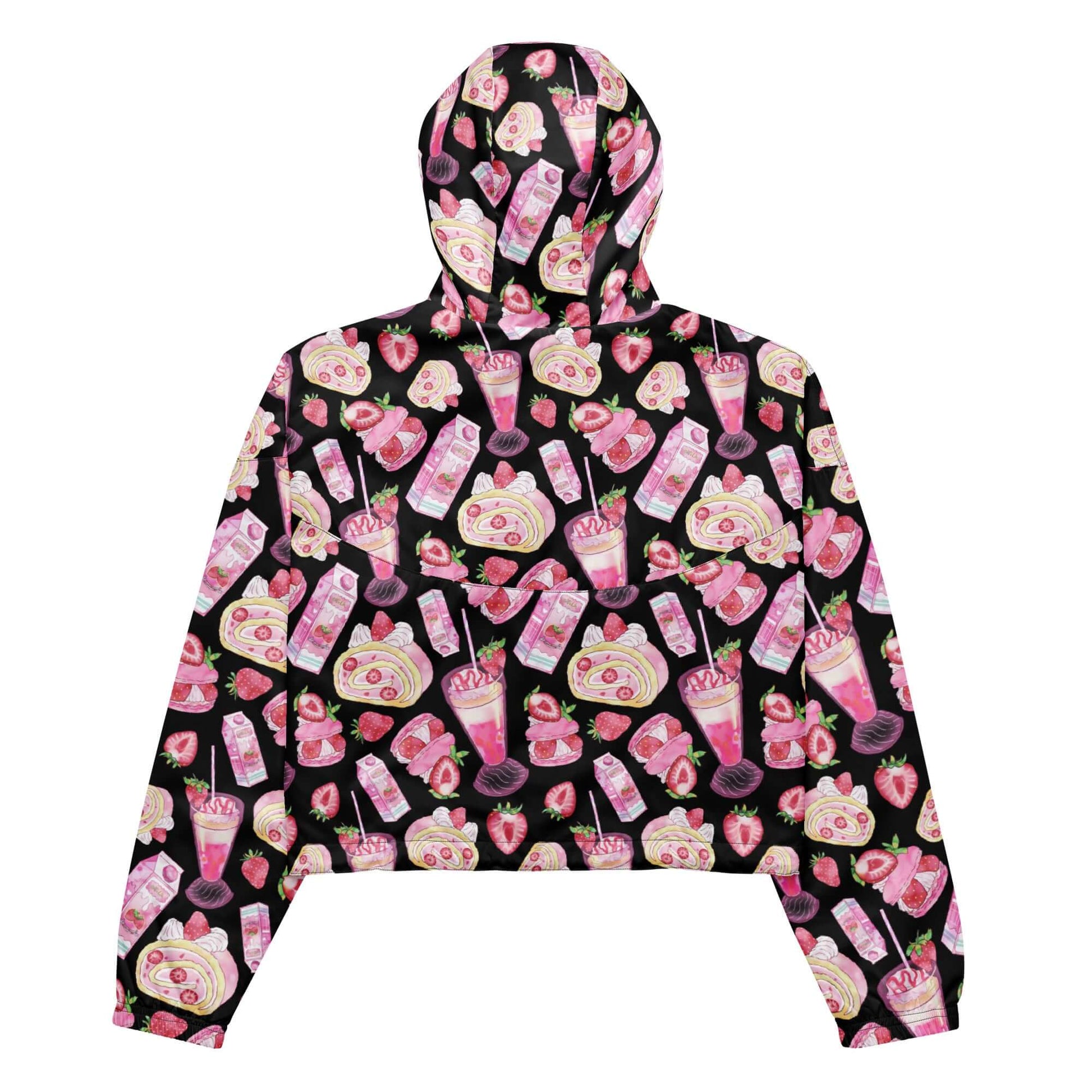 Stylish Strawberry cropped windbreaker featuring a playful design, perfect for any weather and occasion.