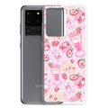 Stylish Strawberry Samsung® Clear Case features a dessert-themed design for trendy phone protection and aesthetic appeal.