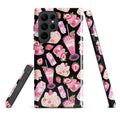 Strawberry Samsung® Tough Case features a vibrant dessert pattern, perfect for keeping your phone stylish and safe.