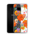 Stylish Sugar Skull Samsung® Clear Case offering protection from scratches and dust, perfect for any sugar skull lover.
